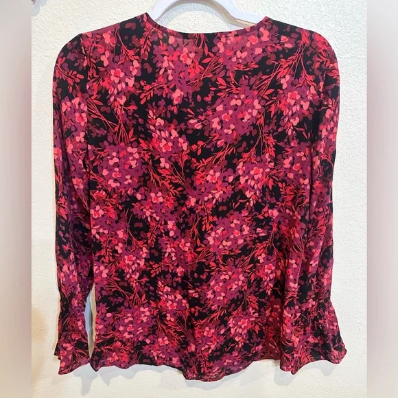 Roz & Ali Vibrant Floral Blouse with Ruffles - Picture 12 of 13